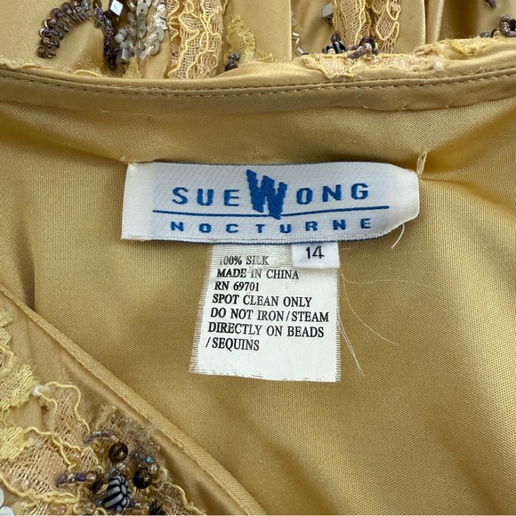 Sue Wong Gold Embellished floral Dress - Picture 7 of 7